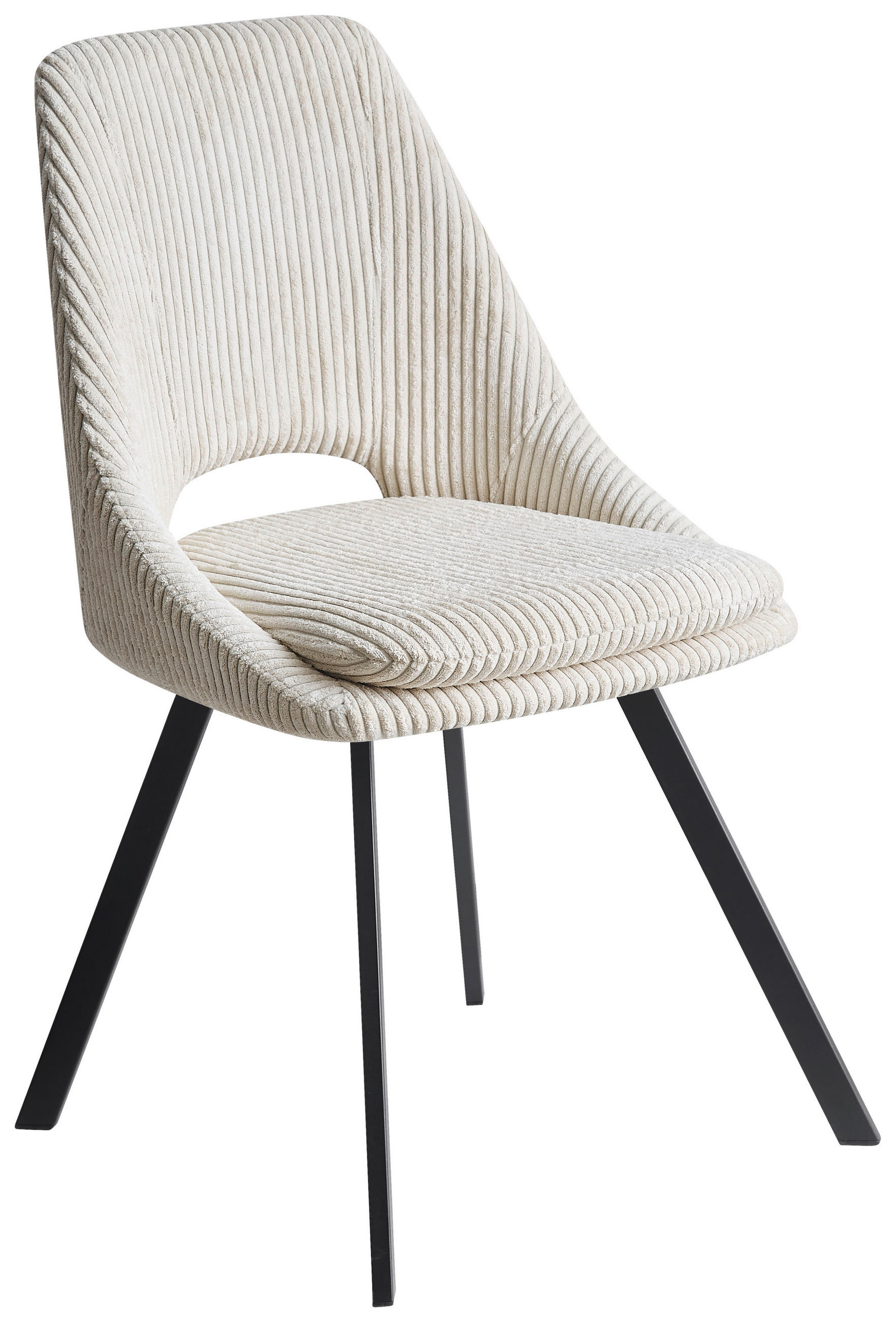 STUHL Cord Beige  - Beige/Schwarz, Design, Textil/Metall (48/85/56cm) - Carryhome