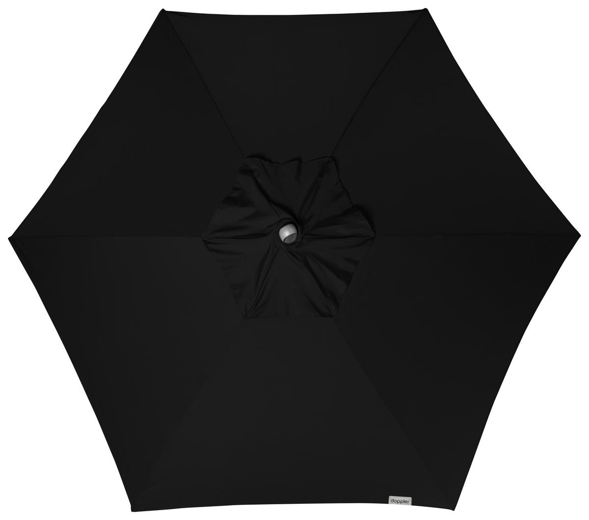 SONNENSCHIRM 280 cm Schwarz  - Silberfarben/Schwarz, Basics, Textil/Metall (280/280cm) - Doppler