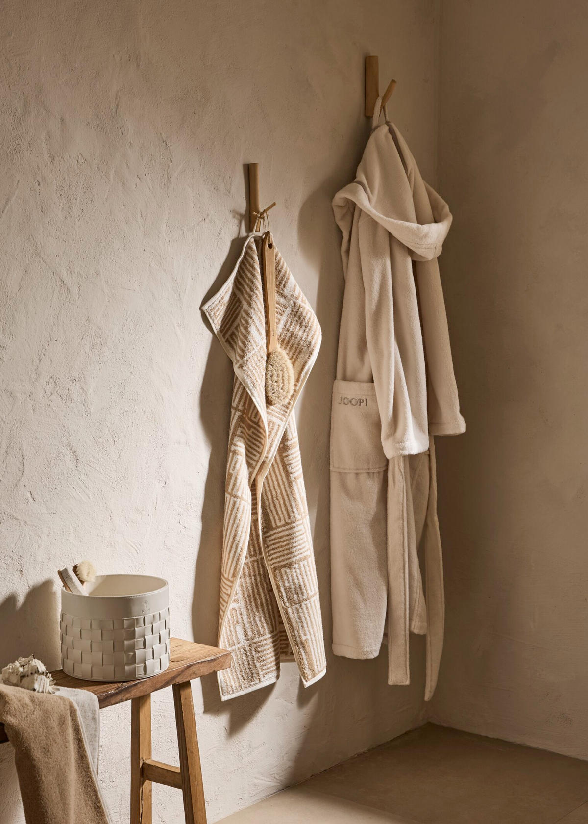 DUSCHTUCH Bars 80/150 cm  - Beige, Basics, Textil (80/150cm) - Joop!