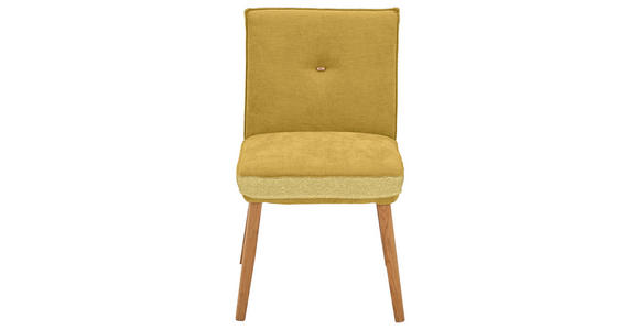 STUHL  in Webstoff, Mikrofaser Holz, Textil  - Eichefarben/Gelb, Design, Holz/Textil (49/86/67cm) - Linea Natura