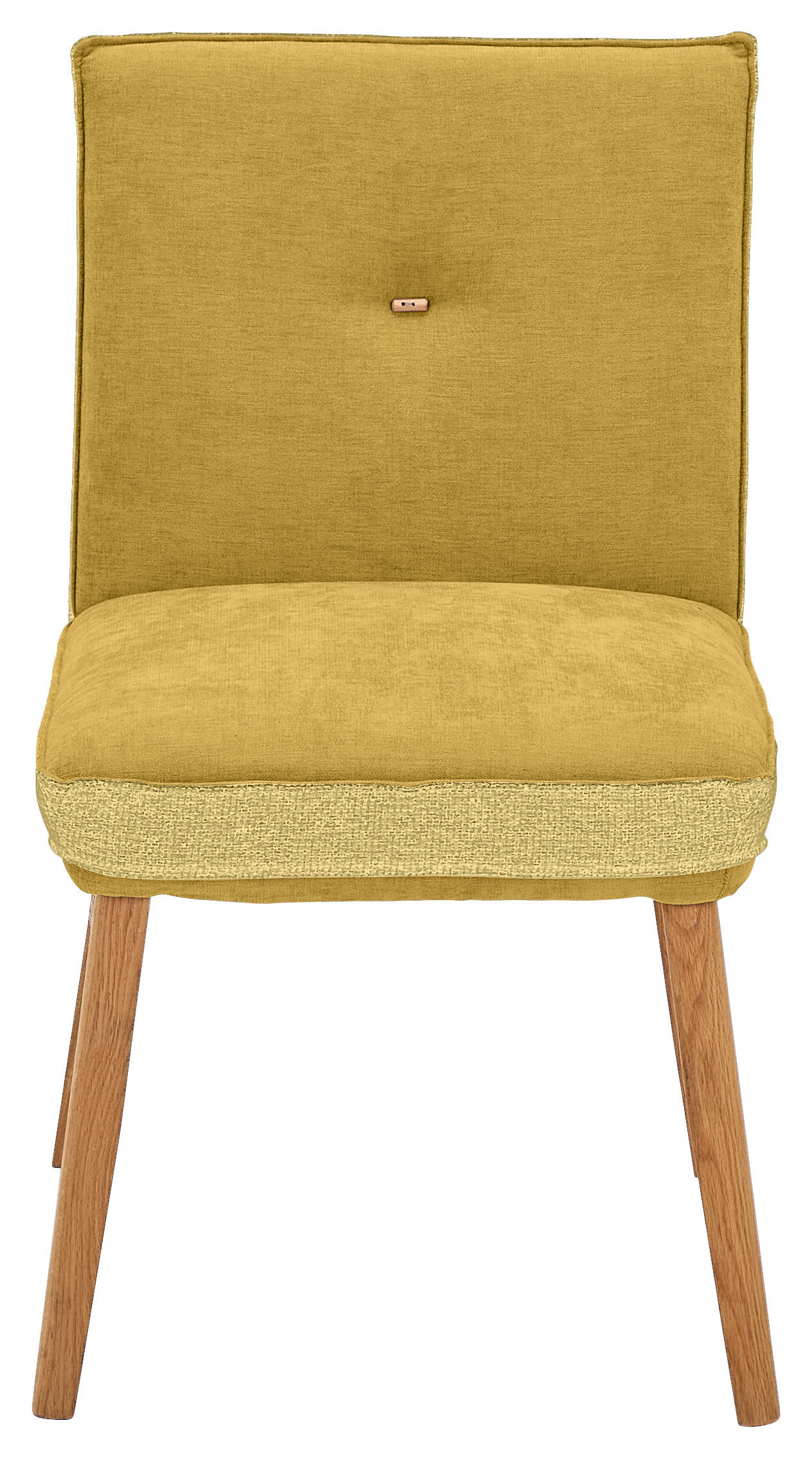 STUHL  in Webstoff, Mikrofaser  - Eichefarben/Gelb, Design, Holz/Textil (49/86/67cm) - Linea Natura