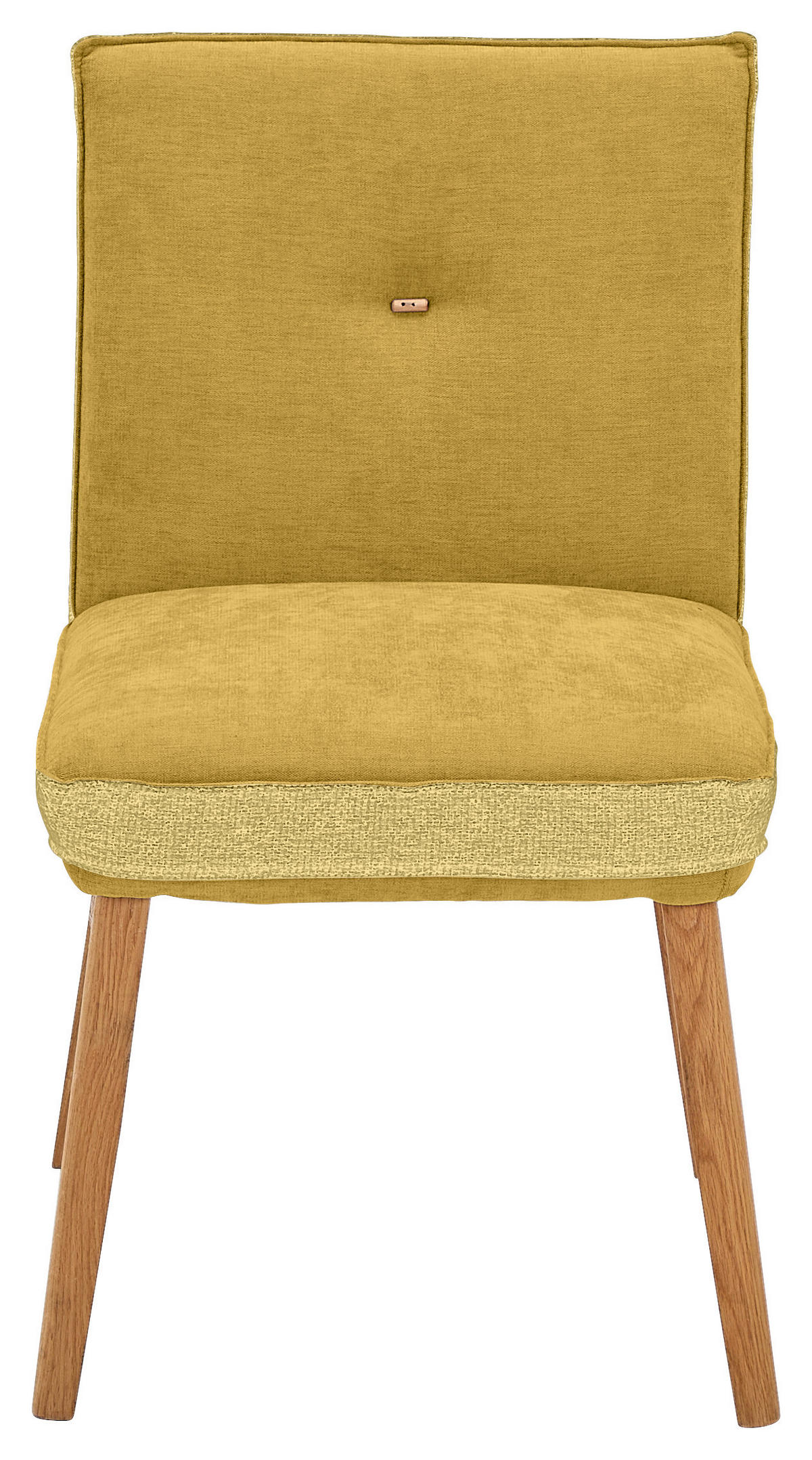 STUHL  in Webstoff, Mikrofaser Holz, Textil  - Eichefarben/Gelb, Design, Holz/Textil (49/86/67cm) - Linea Natura