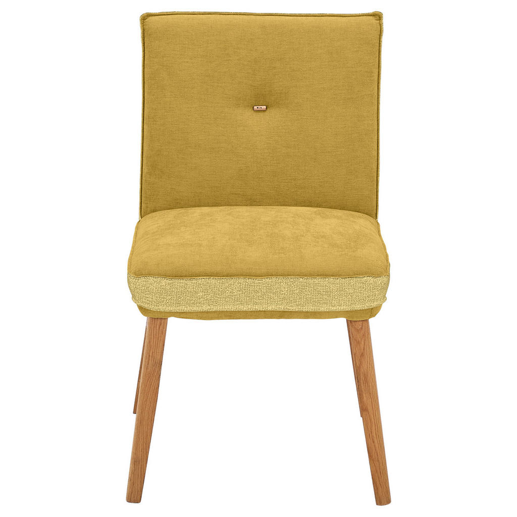 Thumbnail - Linea Natura Stuhl, Gelb, Holz, Textil, Eiche, vollmassiv, eckig, 49x86x67 cm, Esszimmer, Stühle, Esszimmerstühle, Vierf...