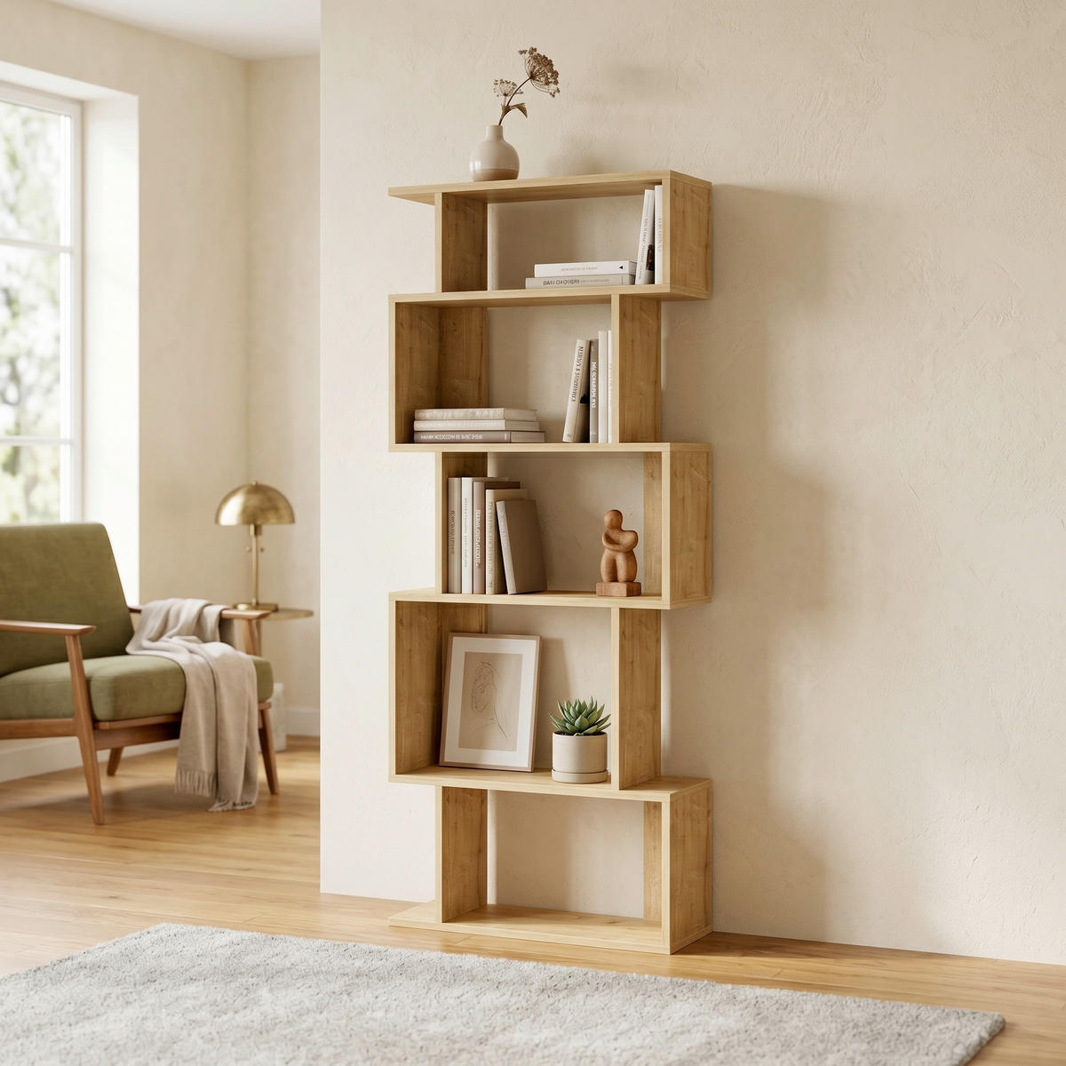 REGAL  60/160/22 cm Eichefarben  - Eichefarben, Design, Holzwerkstoff (60/160/22cm) - Livetastic