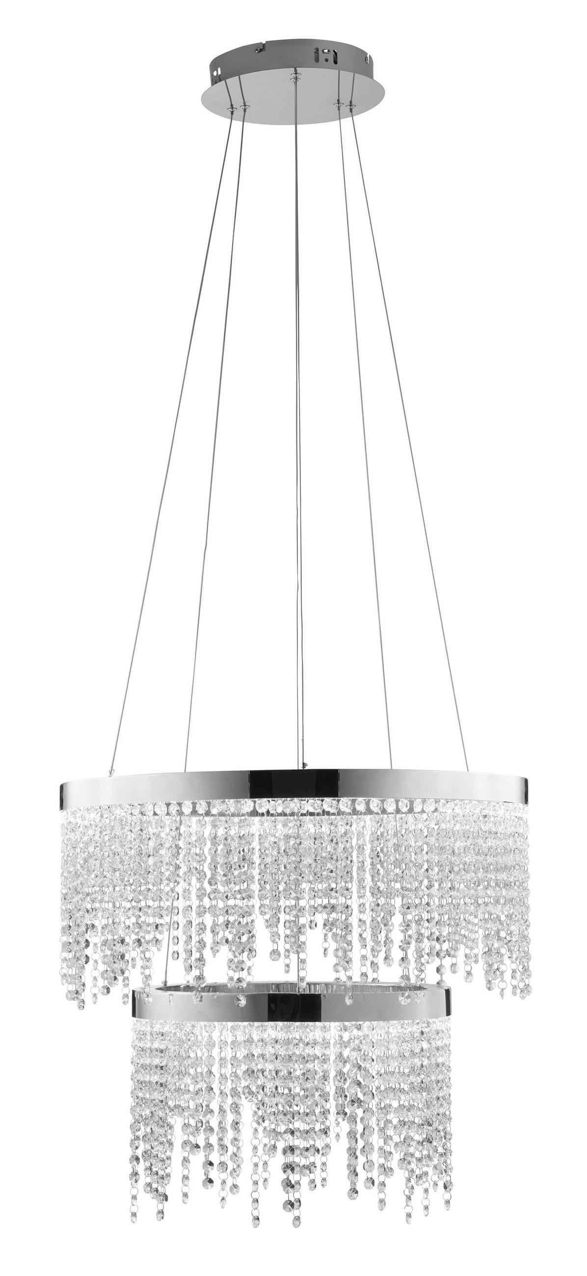 LED-HÄNGELEUCHTE ANTELAO 61/150 cm   - Klar/Chromfarben, Design, Glas/Metall (61/150cm) - Eglo