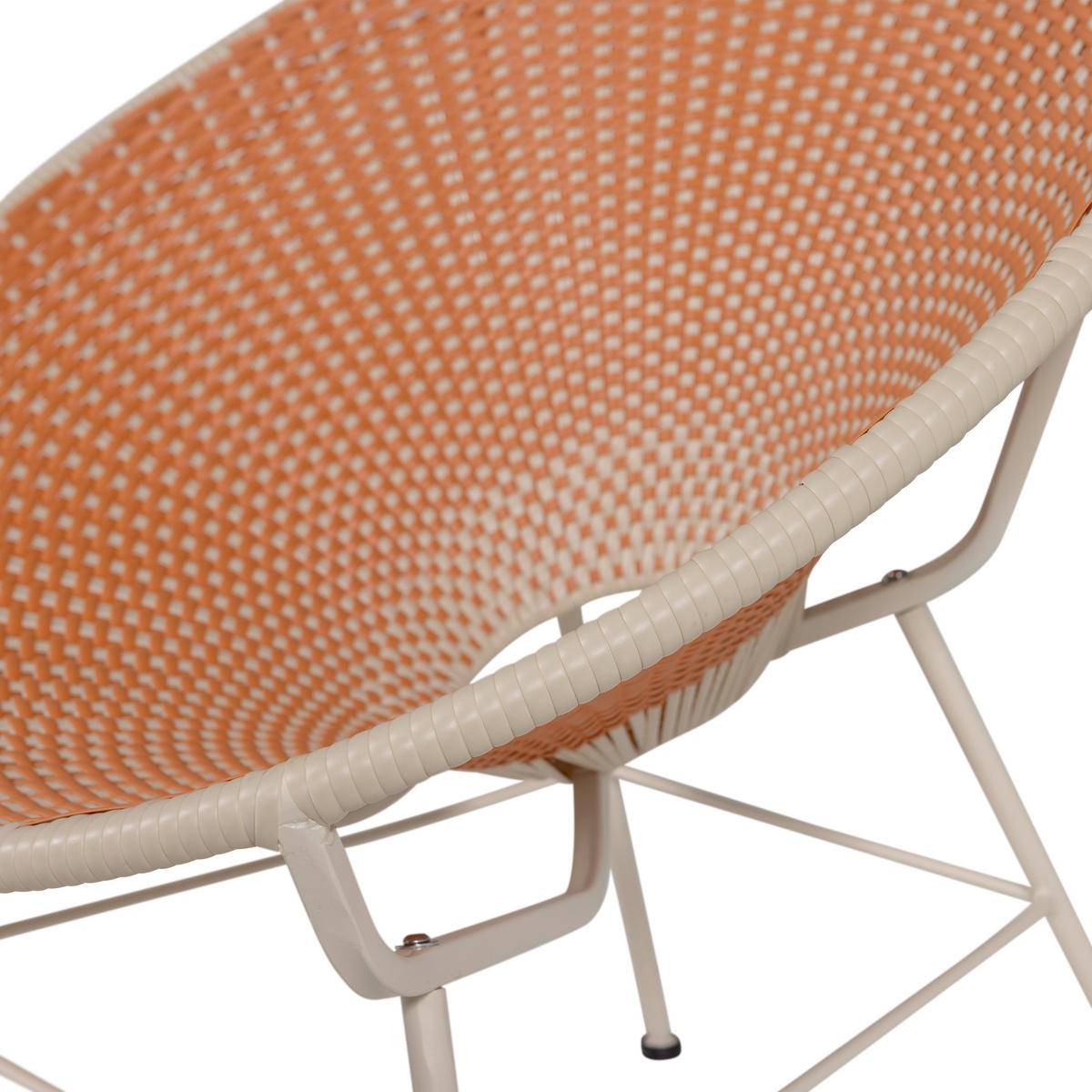 GARTENSESSEL Metall, Kunststoff Orange  - Beige/Orange, MODERN, Kunststoff/Metall (73/81/71cm) - Livetastic