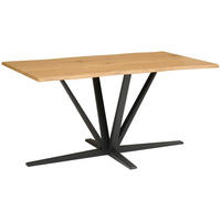 ESSTISCH rechteckig Schwarz, Eichefarben  - Eichefarben/Schwarz, MODERN, Holzwerkstoff/Metall (160/76/90cm) - MID.YOU