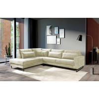 ECKSOFA Cord Beige  - Beige/Schwarz, Konventionell, Holzwerkstoff/Textil (284/253cm) - Livetastic