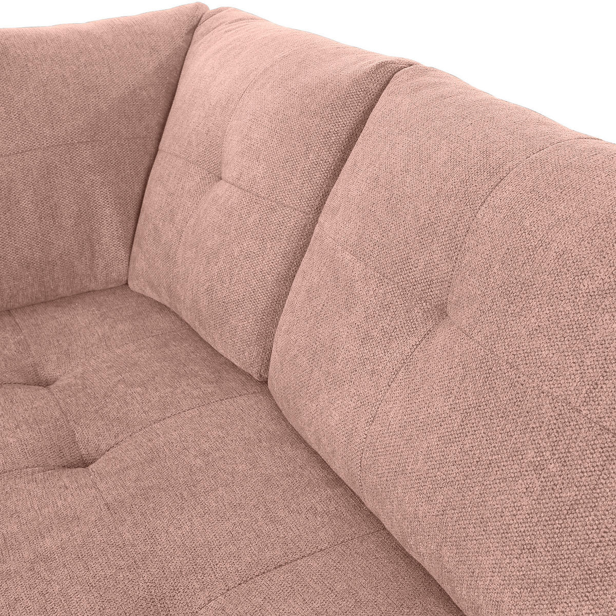 WOHNLANDSCHAFT in Flachgewebe Altrosa  - Chromfarben/Altrosa, Konventionell, Kunststoff/Textil (180/338/217cm) - Hom`in