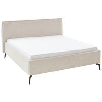 POLSTERBETT 180/200 cm,  in  - Beige/Schwarz, Design, Textil/Metall (180/200cm) - home24