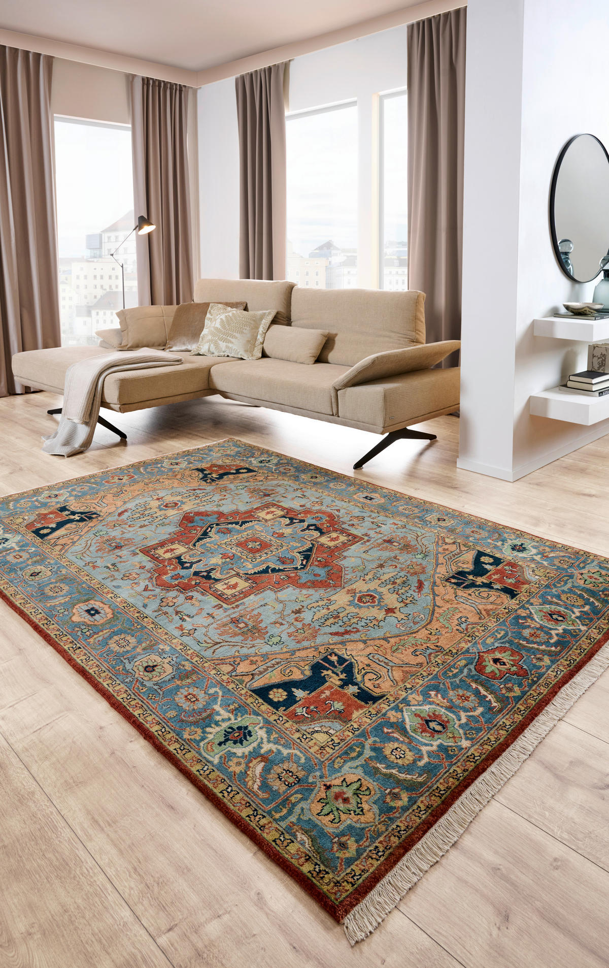 ORIENTTEPPICH 170/240 cm Super Serapi Blau, Hellblau  - Blau/Hellblau, LIFESTYLE, Textil (170/240cm) - Cazaris