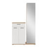 GARDEROBE  in 105/188/38 cm  - Eichefarben/Weiß, MODERN, Glas/Holzwerkstoff (105/188/38cm) - Xora