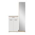 GARDEROBE  in 105/188/38 cm  - Eichefarben/Weiß, MODERN, Glas/Holzwerkstoff (105/188/38cm) - Xora