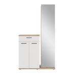 GARDEROBE  in 105/188/38 cm  - Eichefarben/Weiß, MODERN, Glas/Holzwerkstoff (105/188/38cm) - Xora