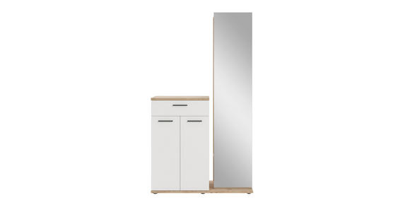 GARDEROBE  in 105/188/38 cm  - Eichefarben/Weiß, MODERN, Glas/Holzwerkstoff (105/188/38cm) - Xora