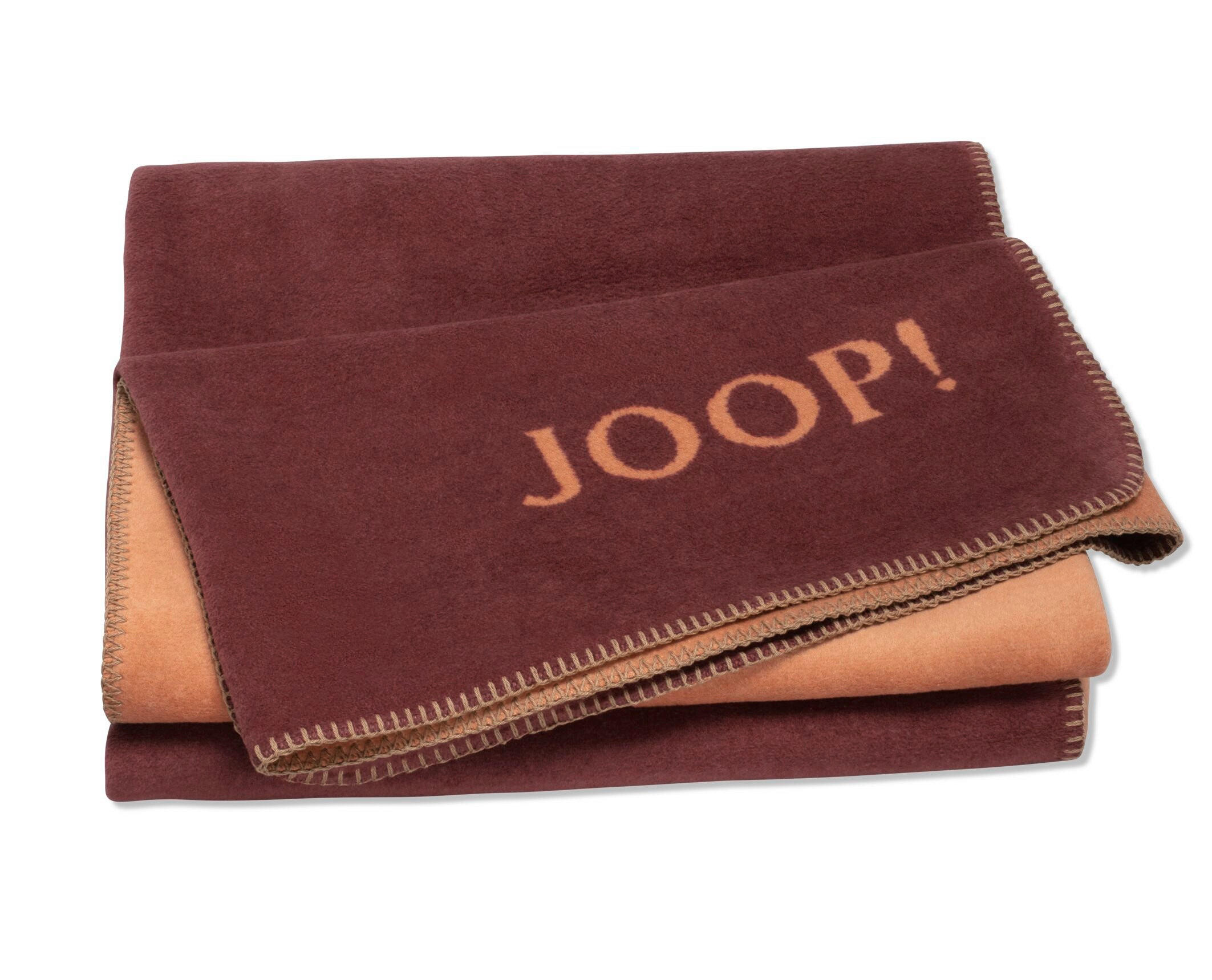 WOHNDECKE Uni Doubleface 150/200 cm  - Dunkelrot/Kupferfarben, Basics, Textil (150/200cm) - Joop!