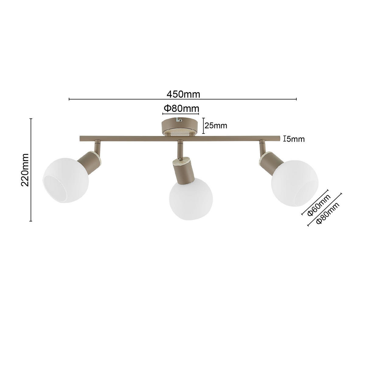 STRAHLER Merope 45/10/18,5 cm  - Sandfarben/Eschefarben, Basics, Glas/Metall (45/10/18,5cm) - Novel