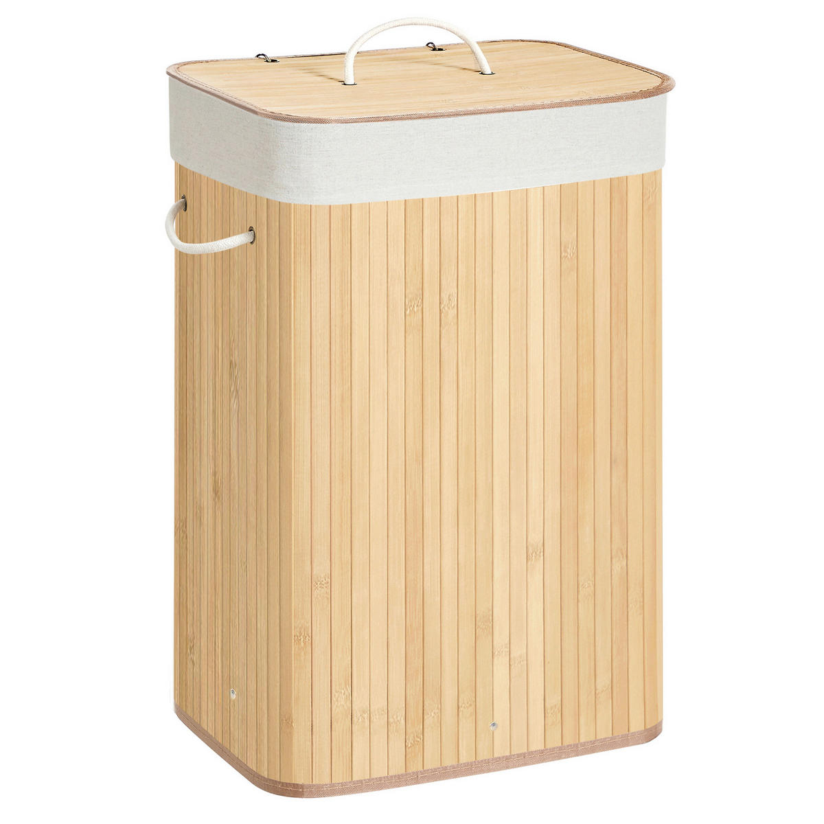 KÔŠ NA BIELIZEŇ, prírodná farba - prírodná farba, Basics, kov/kompozitné drevo (40/60/30cm)