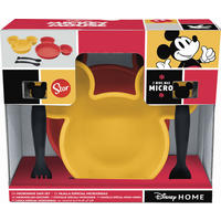 KINDERGESCHIRRSET Mickey Mouse 4-teilig  - Gelb/Schwarz, Basics, Kunststoff (24cm) - Disney