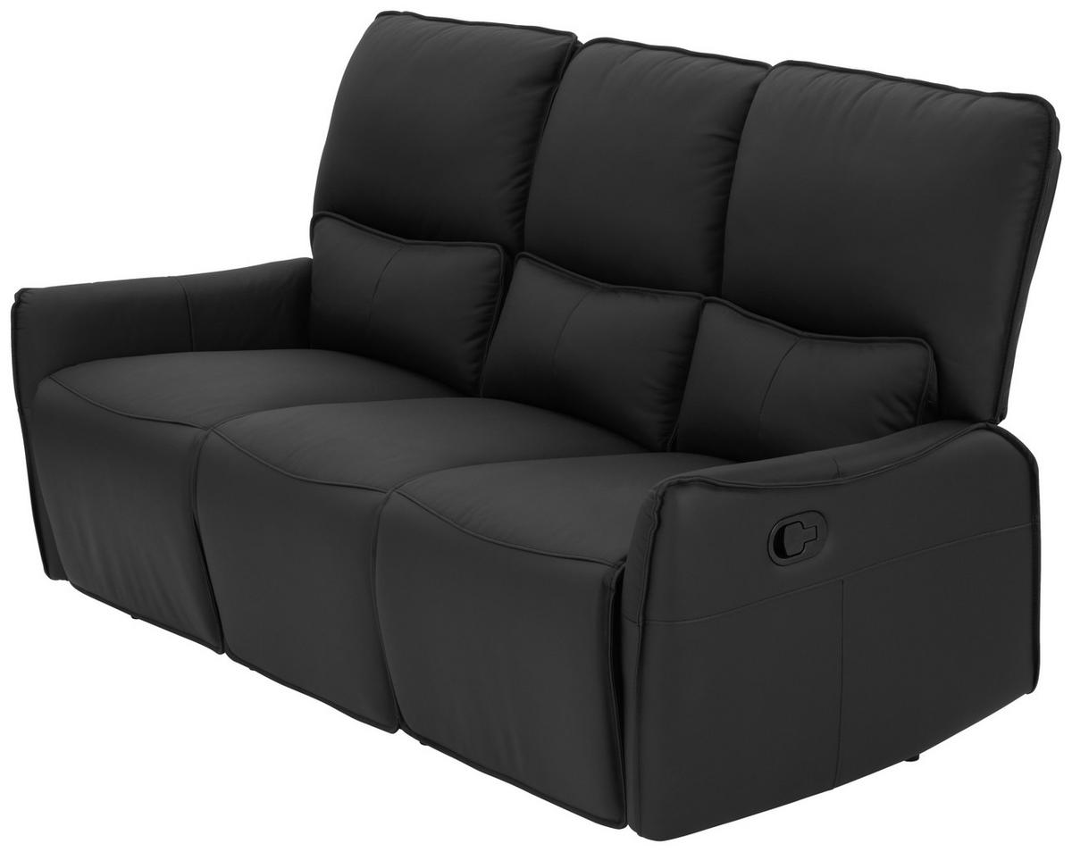 ÜLŐGARNITÚRA bőr fekete  - fekete, Konventionell, műanyag/bőr (191/139/82/99/96cm) - MID.YOU