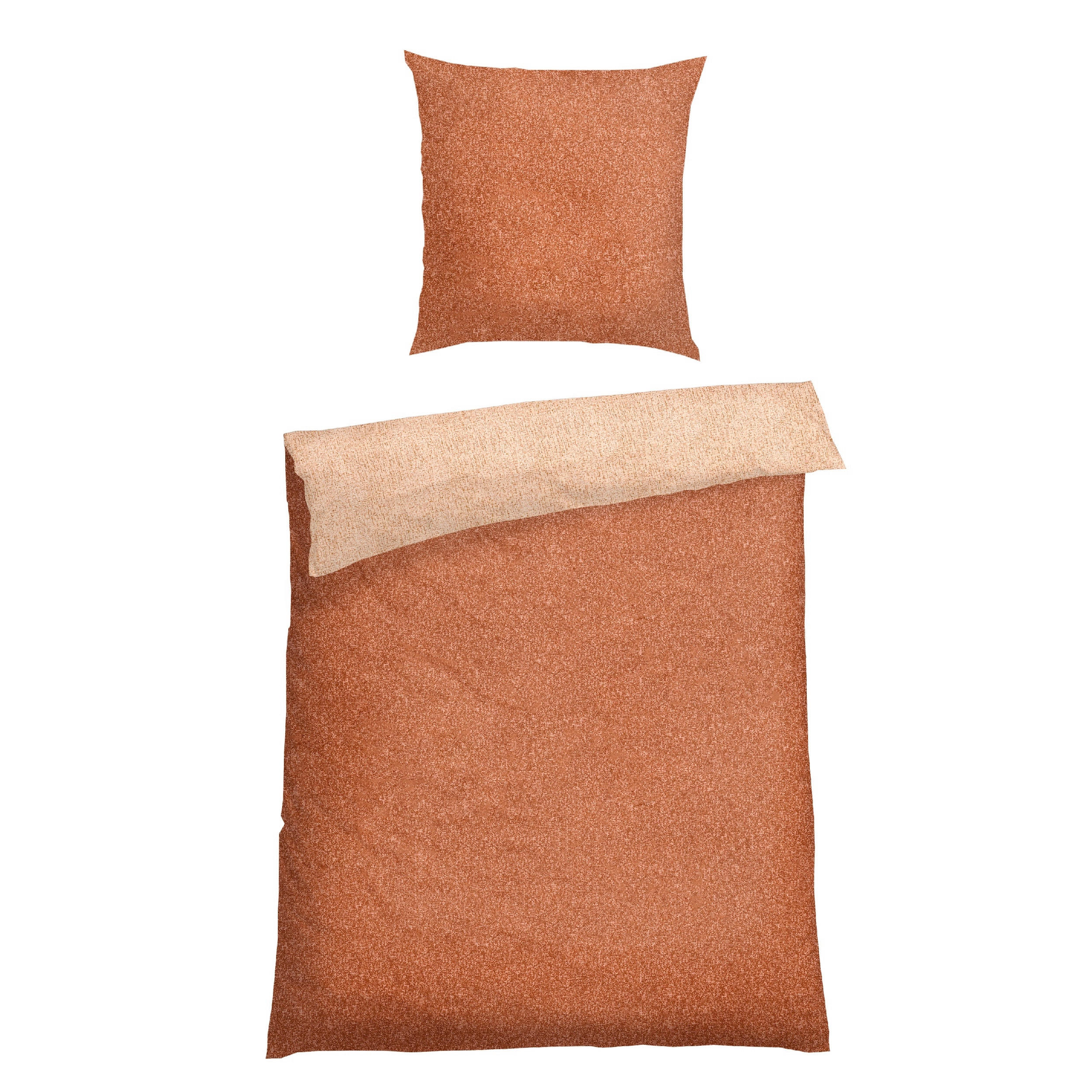 BETTWÄSCHE 2-teilig VINNIE Renforcé 135/200 cm  - Terracotta, Basics, Textil (135/200cm)