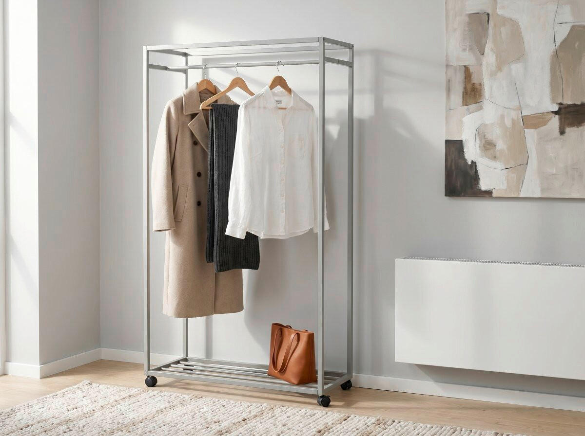KLEIDERWAGEN in Grau 90/150/35 cm   - Grau, Basics, Kunststoff/Metall (90/150/35cm)