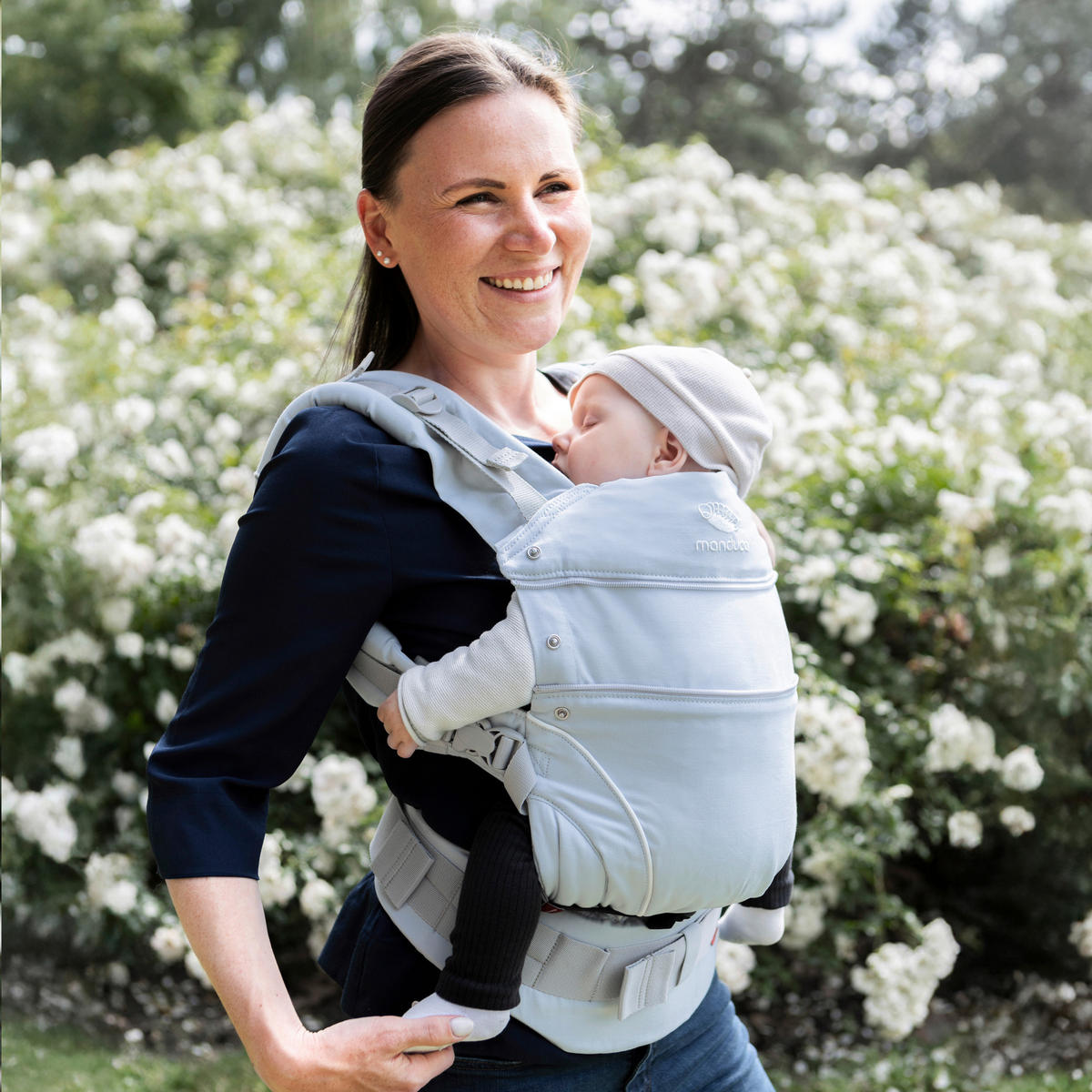 BABYTRAGE manduca First PureCotton  - Pastellblau, Basics, Textil (One-Sizenull) - Wickelkinder Manduca