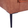 2-SITZER-SOFA  in Mikrofaser Cognac  - Cognac/Schwarz, KONVENTIONELL, Textil/Metall (165/66/93cm) - Ambia Home