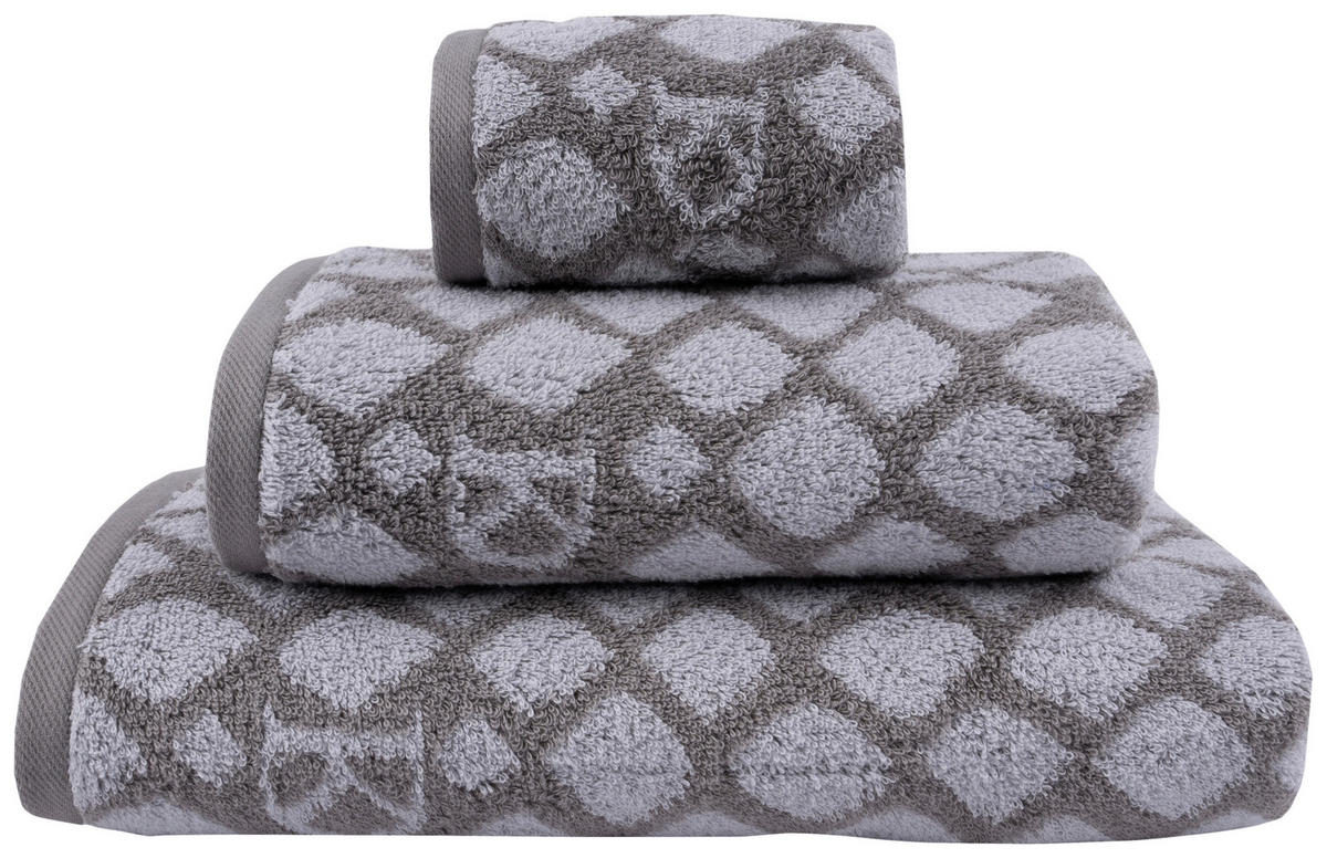 GÄSTETUCH Snako Silberfarben, Dunkelgrau 2-teilig 30/50 cm  - Dunkelgrau/Silberfarben, Design, Textil (30/50cm) - Dieter Knoll