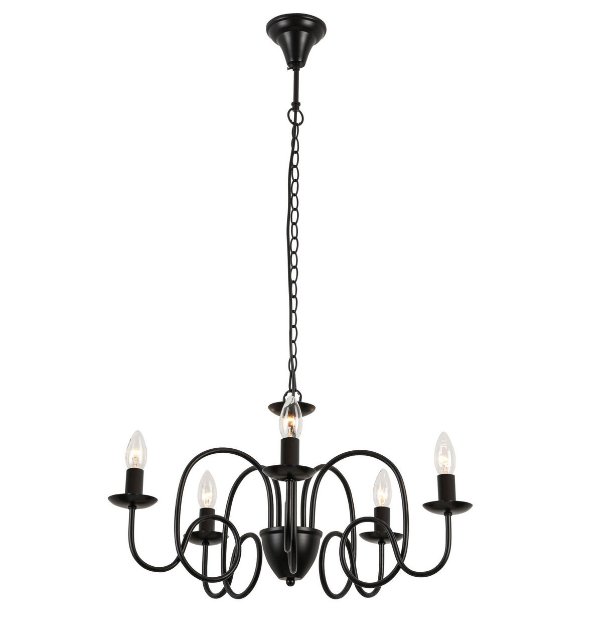 LESTENEC        60/120 cm     5x max 40W W E14 - črna, Basics, kovina (60/120cm) - Marama