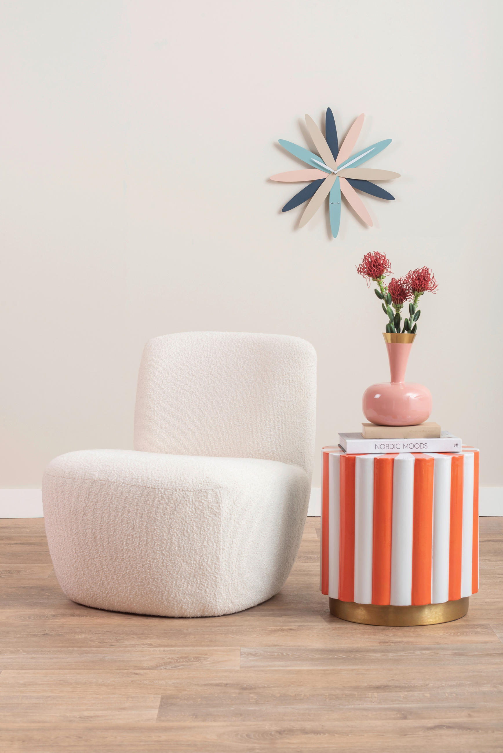 HOCKER in Metall Weiß, Orange  - Weiß/Orange, Basics, Metall (40/41/40cm)