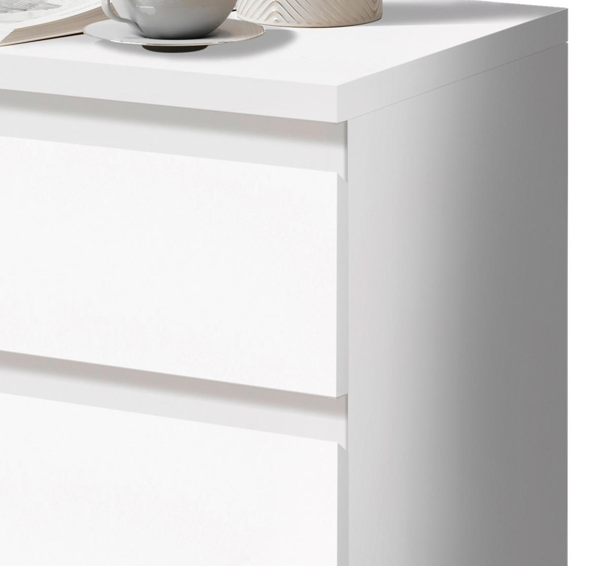 NOĆNI STOČIĆ bela  - bela/crna, Osnovno, pločasti materijal/plastika (45/43,6/38cm) - Carryhome