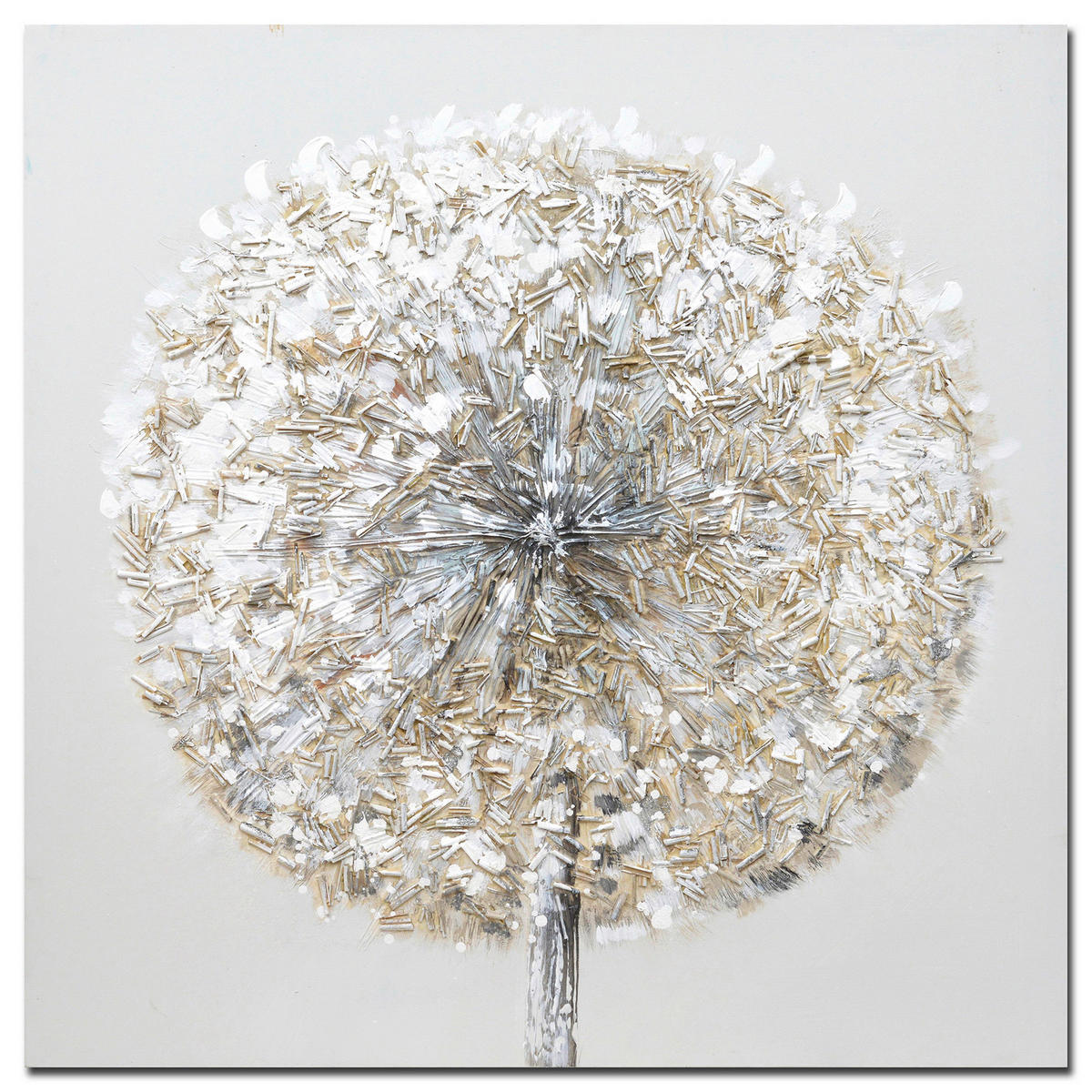 ÖLGEMÄLDE Abstraktes 55/55 cm  - Blau/Schwarz, Natur, Holz/Textil (55/55cm) - Monee