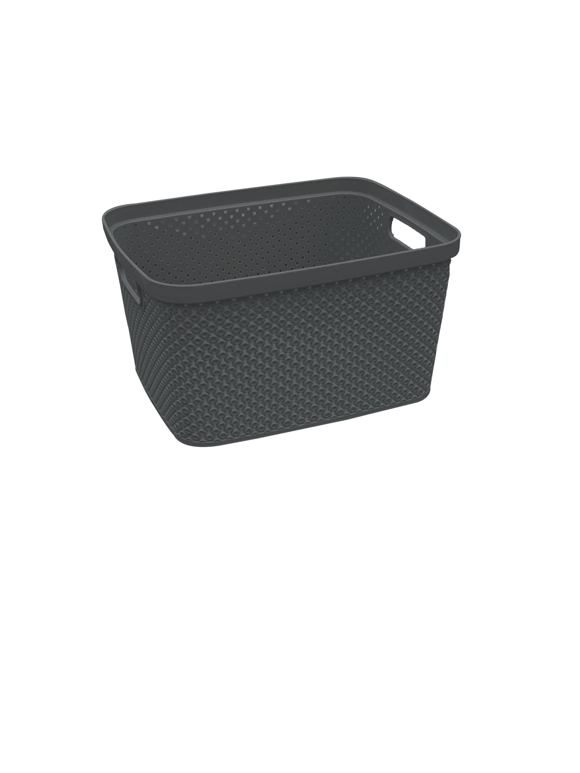 TÁROLÓDOBOZ 21,5/27/15 cm  - sötétszürke, Basics, műanyag (21,5/27/15cm) - Homeware