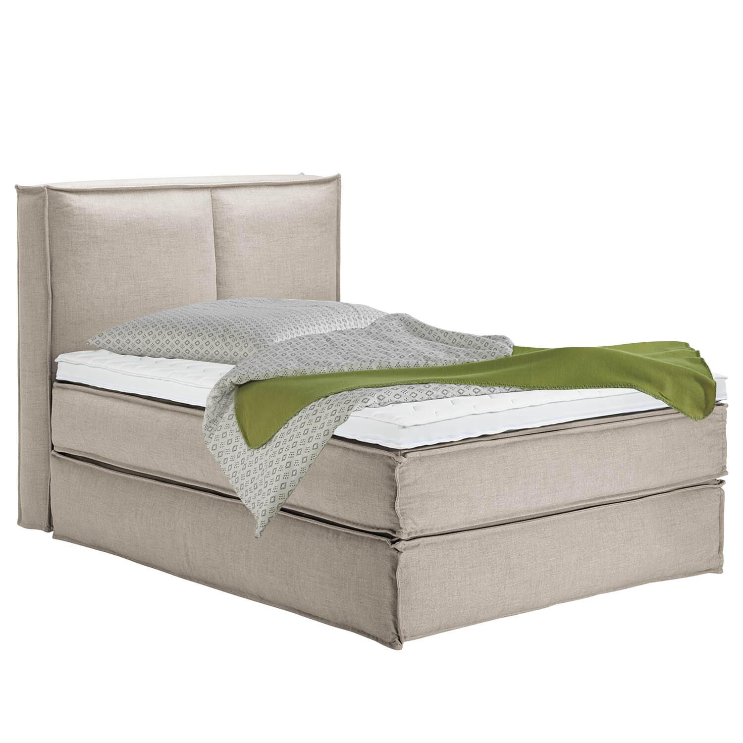 BOXSPRINGBETT 140/220 cm  in Beige  - Beige/Schwarz, Design, Kunststoff/Textil (140/220cm) - home24