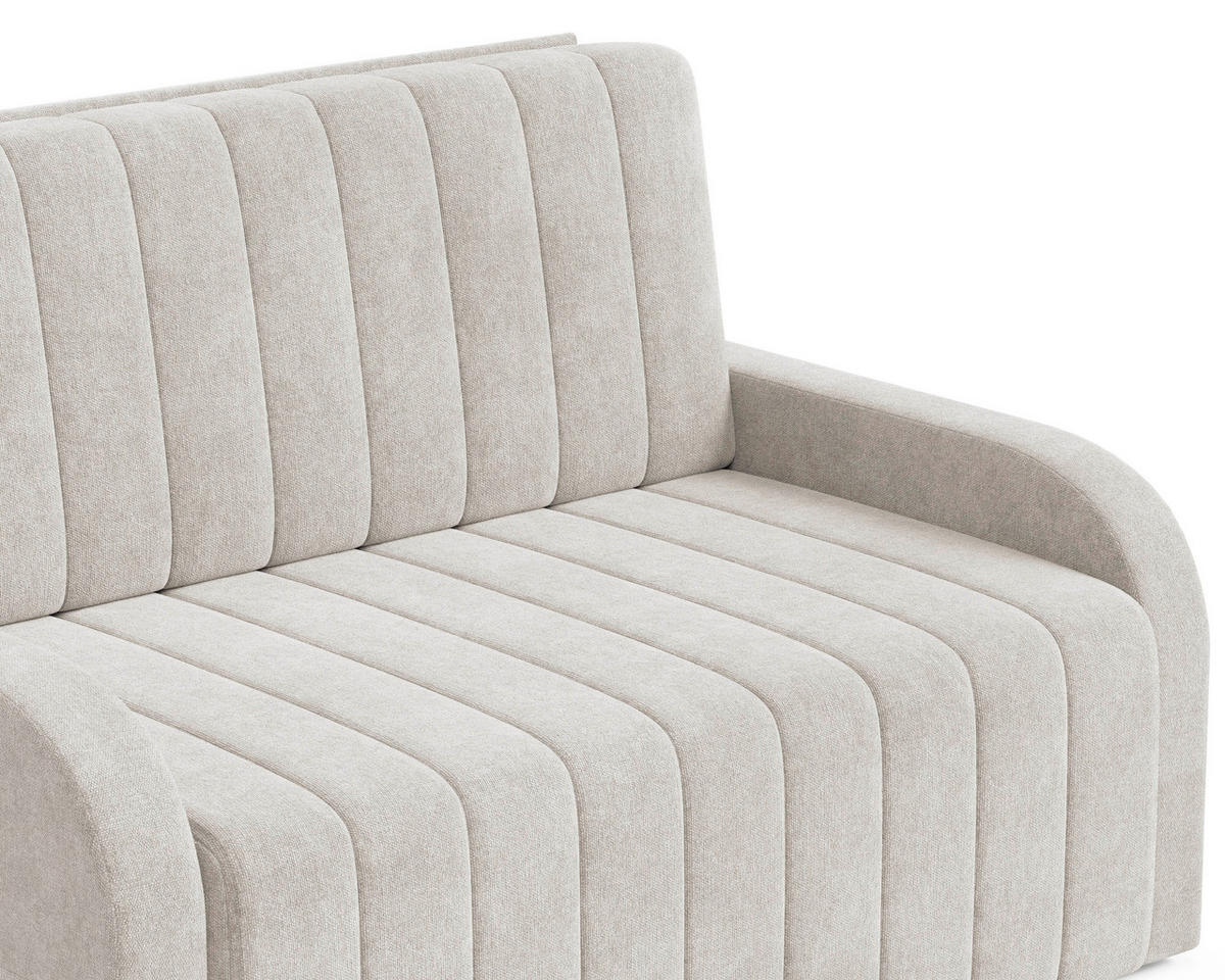 SCHLAFSOFA ALASKA 120 Taupe  inkl. Schlaffunktion, Stauraum  - Taupe/Schwarz, Design, Kunststoff/Textil (141/90/104cm) - MID.YOU