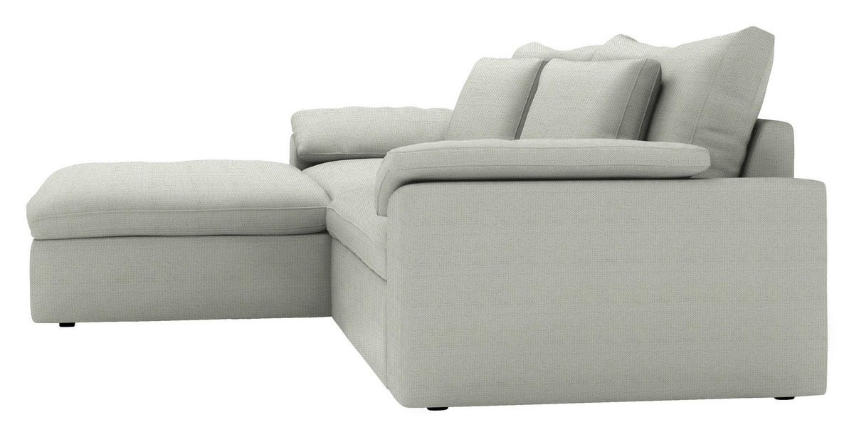 ECKSOFA  Chenille Naturfarben  - Schwarz/Naturfarben, Modern, Kunststoff/Textil (198/306cm) - Carryhome