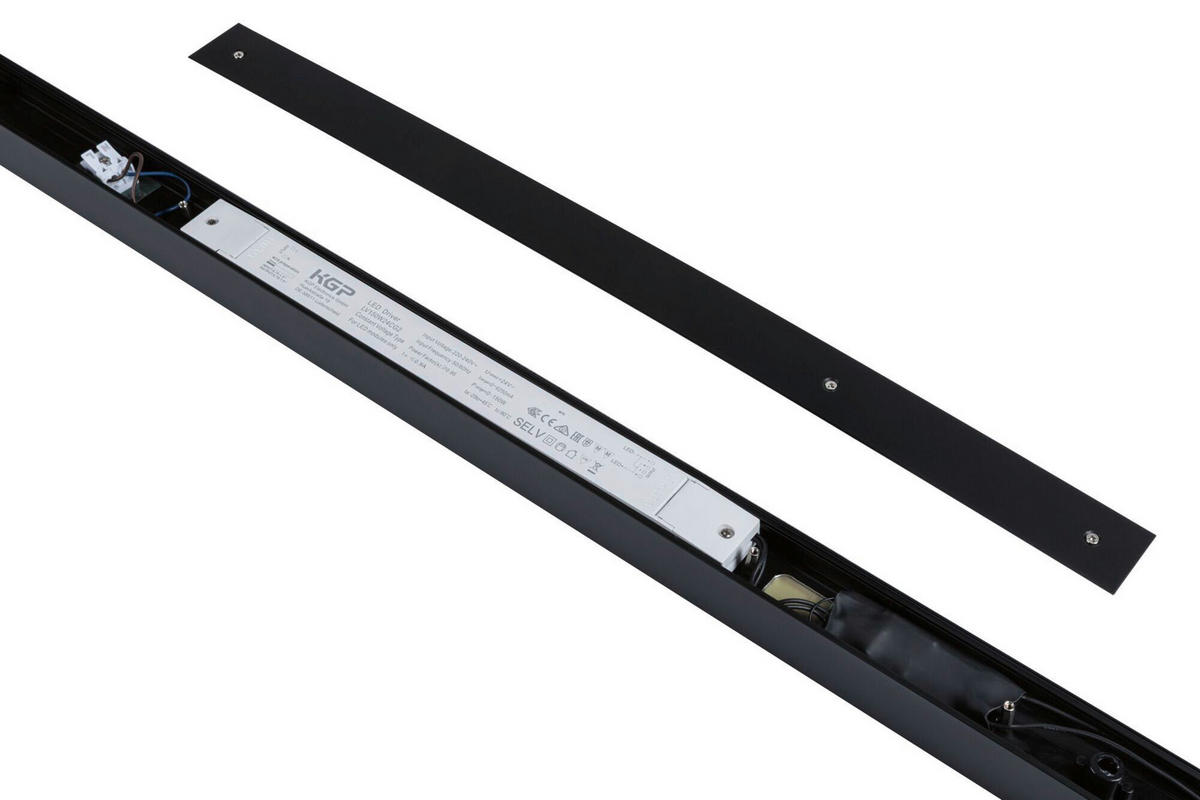 SCHIENENSYSTEM-EINSPEISER - Schwarz, Basics, Kunststoff/Metall (100/4/4cm) - Paulmann