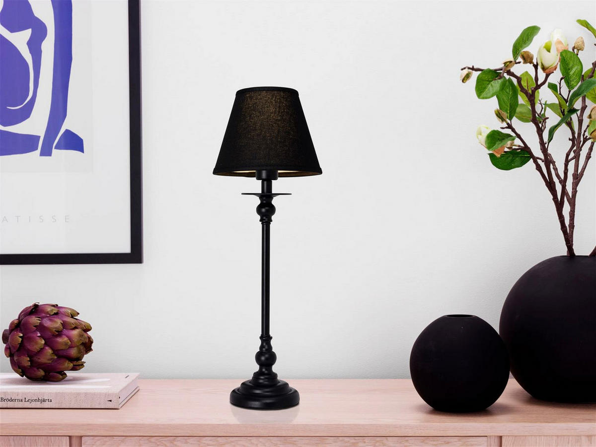 LAMPFOT   - svart, Klassisk, metall (39cm) - Cottex