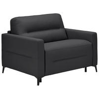SCHLAFSESSEL Echtleder Schwarz    - Schwarz, Design, Leder/Metall (115/89/97cm) - Novel