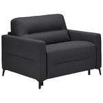SCHLAFSESSEL Echtleder Schwarz    - Schwarz, Design, Leder/Metall (115/89/97cm) - Novel