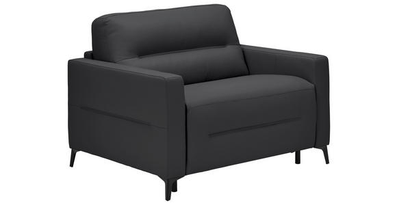 SCHLAFSESSEL Echtleder Schwarz Liegefunktion {item.attr(124-153'),[ ]} - Schwarz, Design, Leder/Metall (115/89/97cm) - Novel