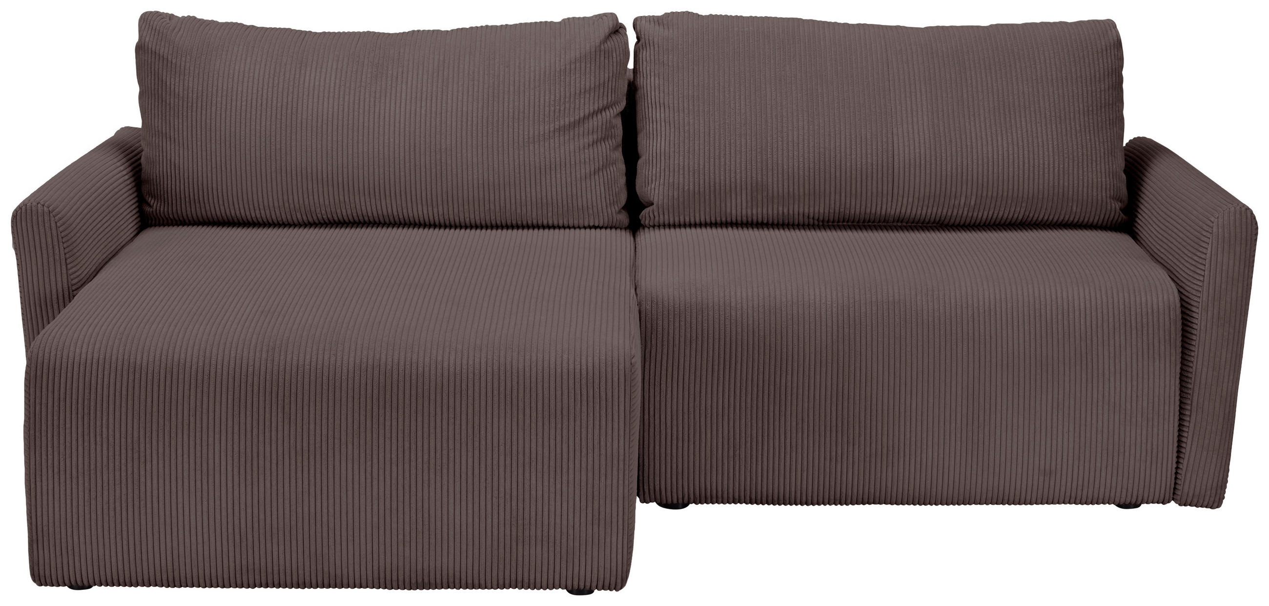 ECKSOFA in Cord Braun  - Schwarz/Braun, Konventionell, Kunststoff/Textil (228/146cm) - MID.YOU
