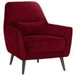 SESSEL in Mikrofaser Rot  - Rot/Schwarz, MODERN, Holz/Textil (77/86/80cm) - Carryhome