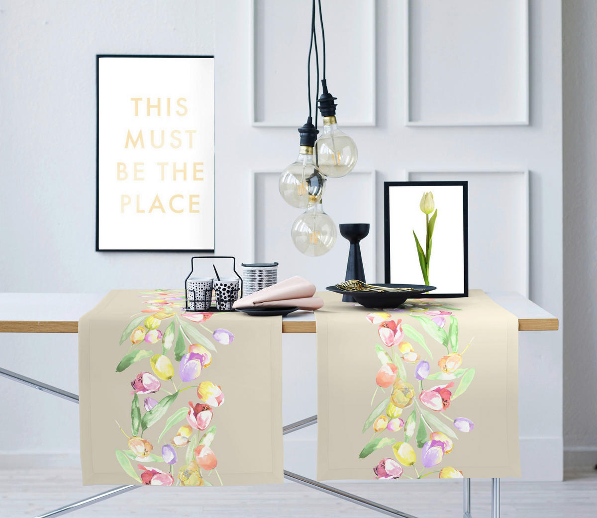 TISCHLÄUFER Textil Multicolor, Beigebraun 48/140 cm  - Multicolor/Beigebraun, Basics, Textil (48/140cm) - Esposa