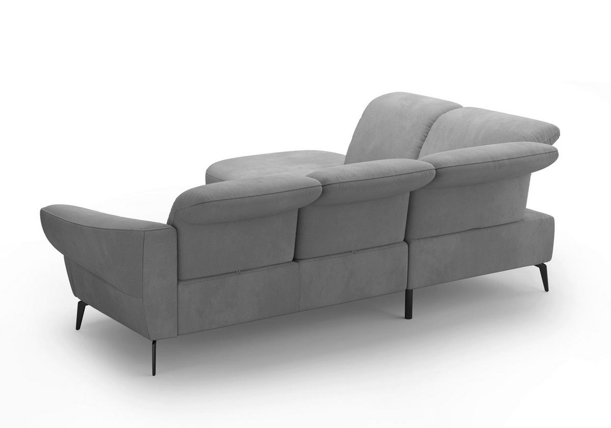 ECKSOFA in Flachgewebe Grau  - Schwarz/Grau, Modern, Textil/Metall (270/302cm) - Sit & More