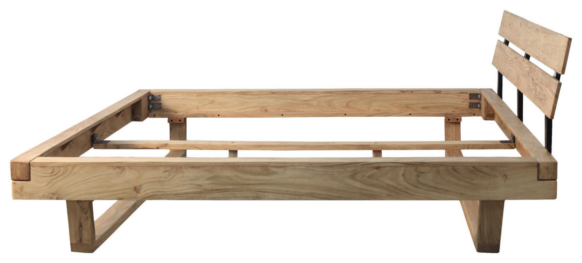 BALKENBETT 180/200 cm  in Naturfarben   - Naturfarben/Akaziefarben, MODERN, Holz (180/200cm) - MID.YOU