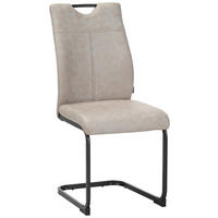 SCHWINGSTUHL   Mikrofaser  - Taupe/Schwarz, Design, Textil/Metall (43/97/57cm) - Xora