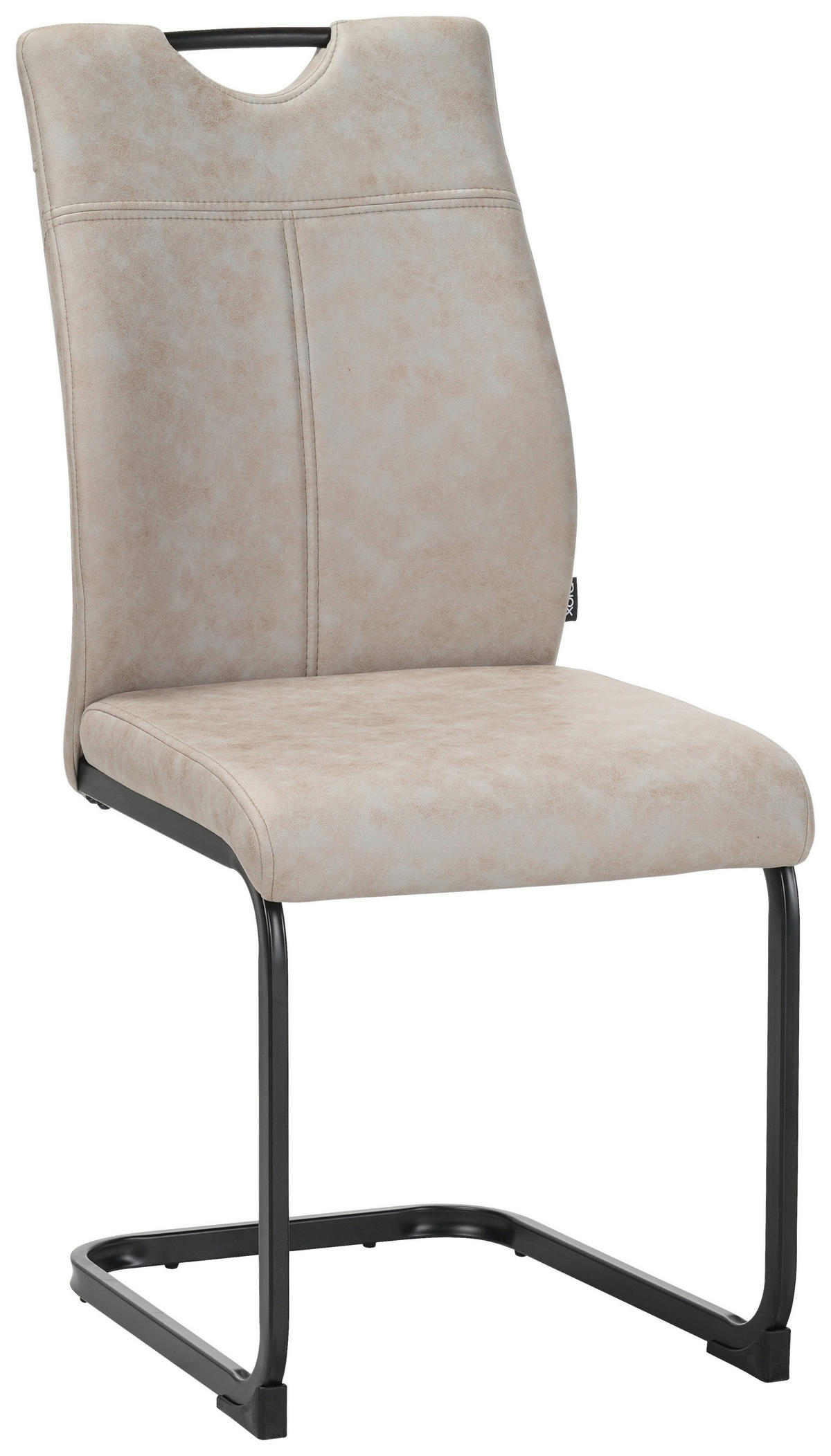 SCHWINGSTUHL   Mikrofaser  - Taupe/Schwarz, Design, Textil/Metall (43/97/57cm) - Xora