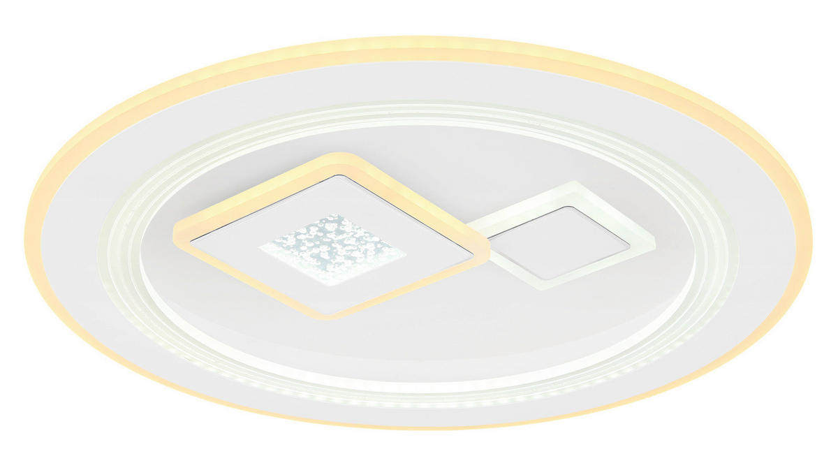 LED-DECKENLEUCHTE 46,6/7,4 cm   - Opal/Weiß, KONVENTIONELL, Kunststoff/Metall (46,6/7,4cm) - Globo